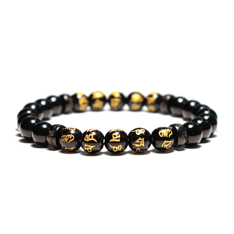 3er-Set Obsidian Buddha-Armbänder – „Om Mani Padme Hum“ Mantra Perlenarmband – Bild 5