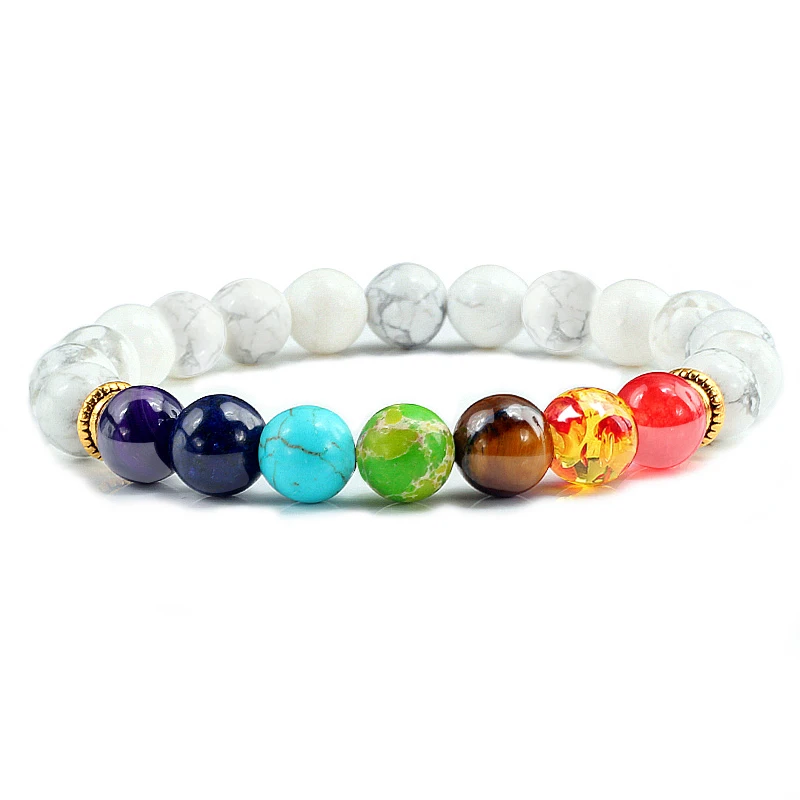 7 Chakra Naturstein-Armband – Elastisches Heilsteinarmband für Damen & Herren – Bild 9