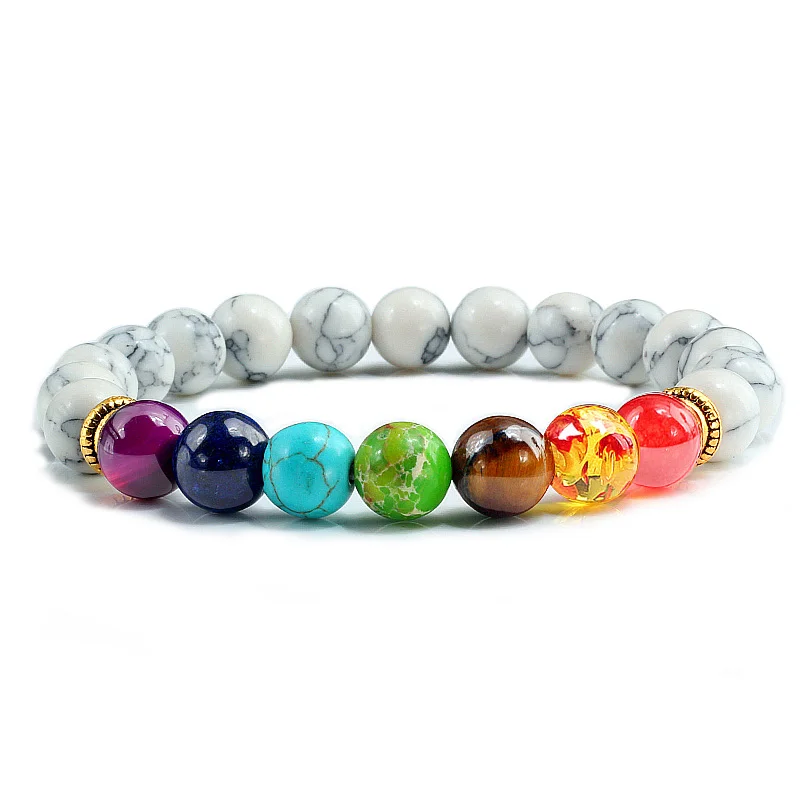 7 Chakra Naturstein-Armband – Elastisches Heilsteinarmband für Damen & Herren – Bild 7