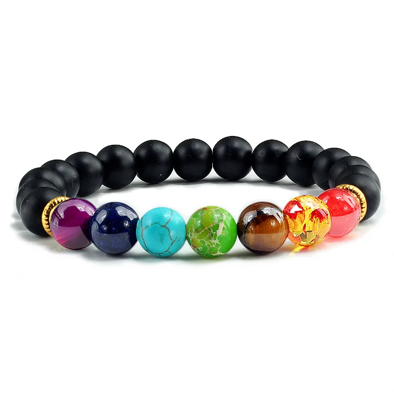7 Chakra Naturstein-Armband – Elastisches Heilsteinarmband für Damen & Herren – Bild 17