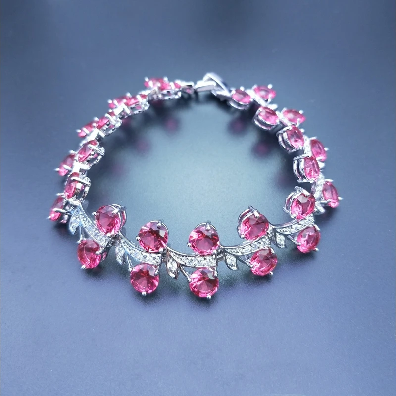 Charm Armband – 925 Sterling Silber mit bunten Topas Edelsteinen – Bild 3