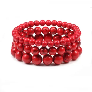 Natursteinarmband – Rote Perlen | 6/8/10mm