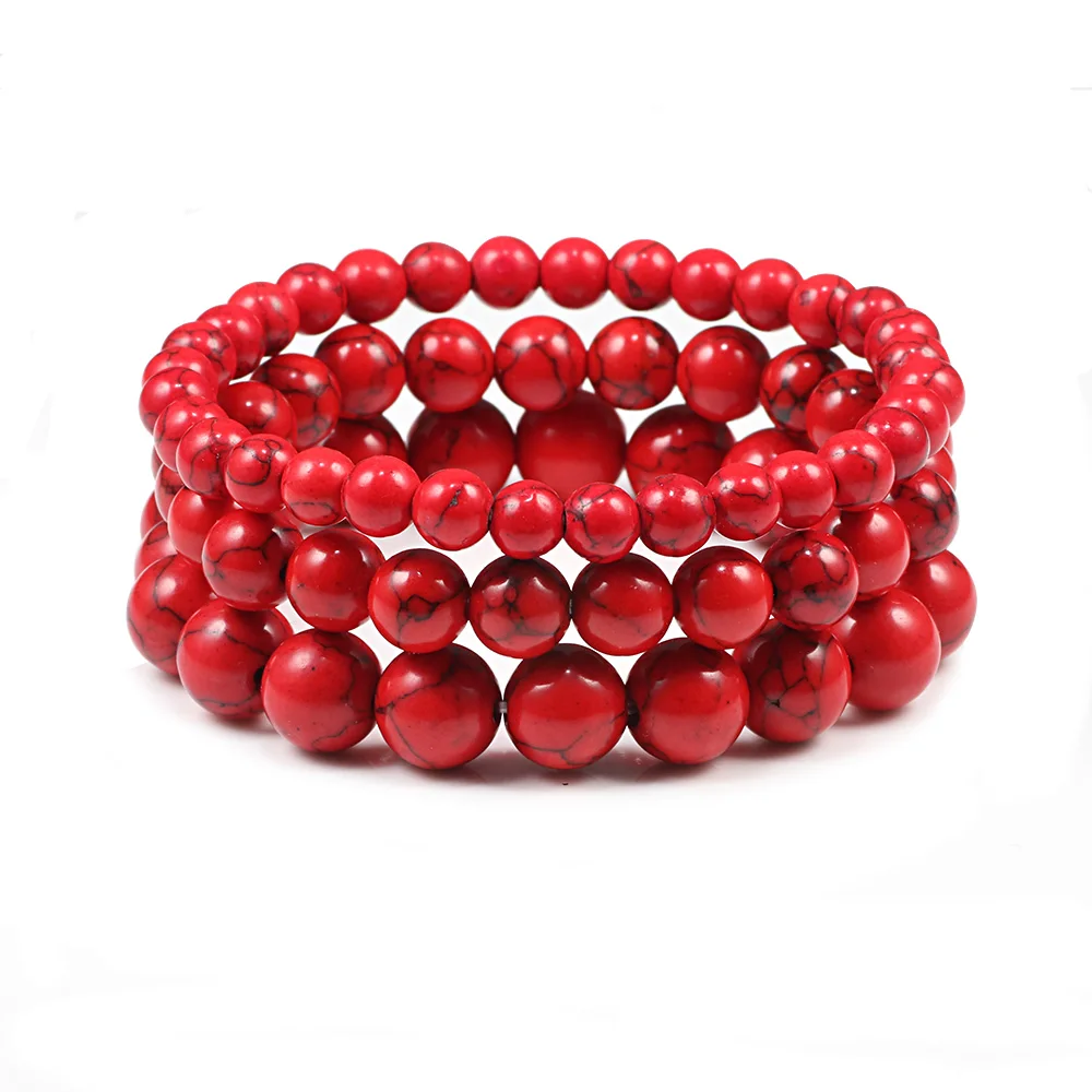 Natursteinarmband – Rote Perlen | 6/8/10mm