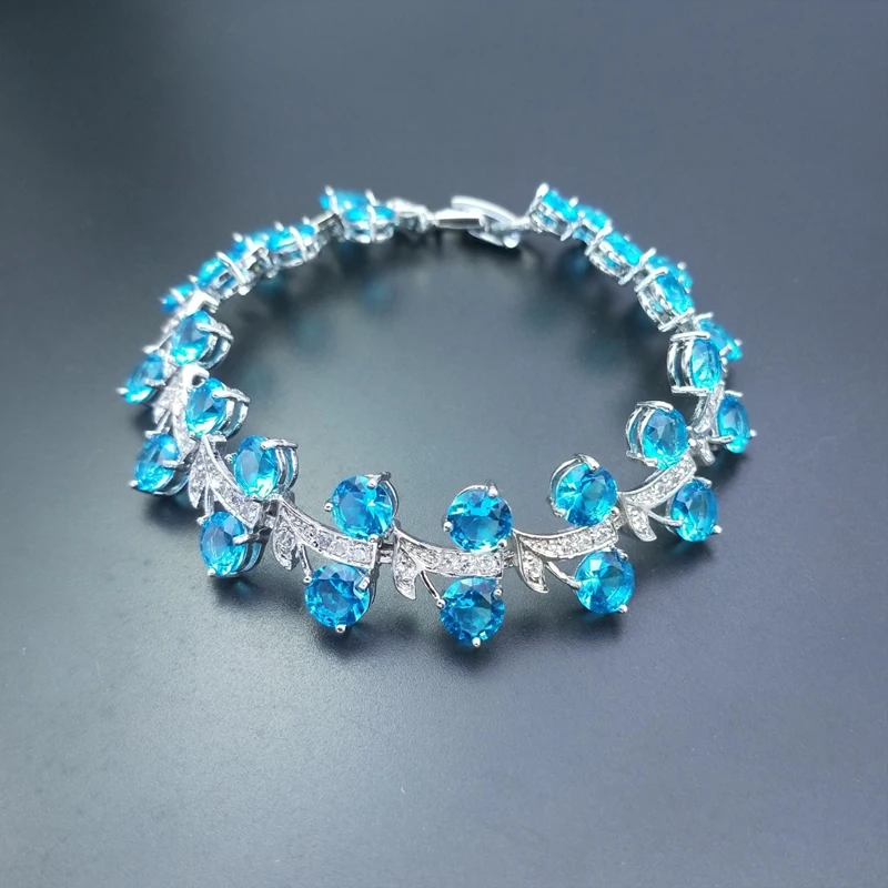 Charm Armband – 925 Sterling Silber mit bunten Topas Edelsteinen – Bild 6