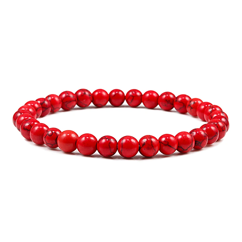 Natursteinarmband – Rote Perlen | 6/8/10mm – Bild 7