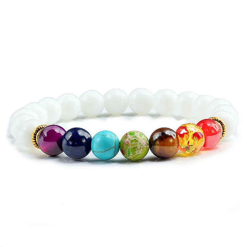 7 Chakra Naturstein-Armband – Elastisches Heilsteinarmband für Damen & Herren – Bild 12