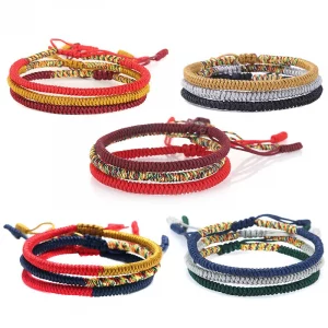 Multicolor Fadenarmband – Tibetischer Buddhismus Glücksbringer