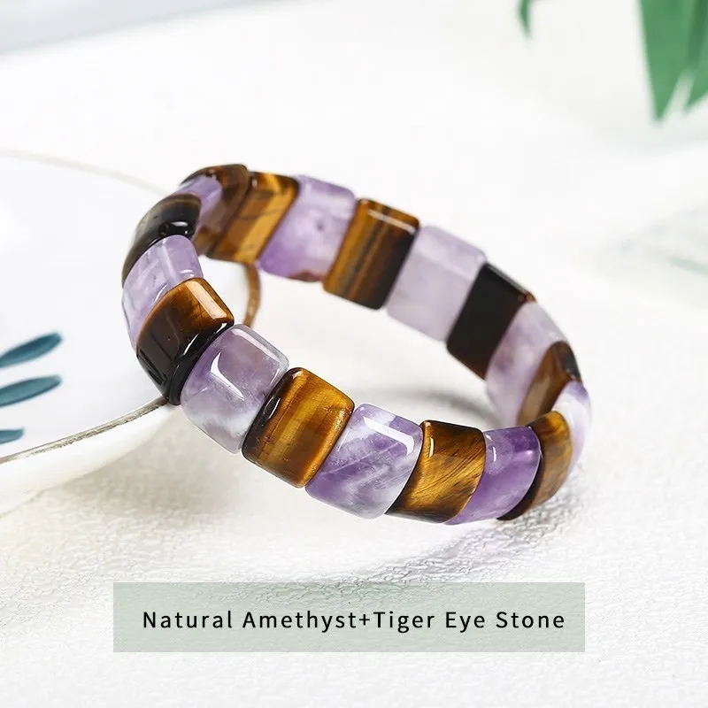 Naturstein Armband – Multicolor Amethyst, Kristall & Edelsteinperlen – Bild 8