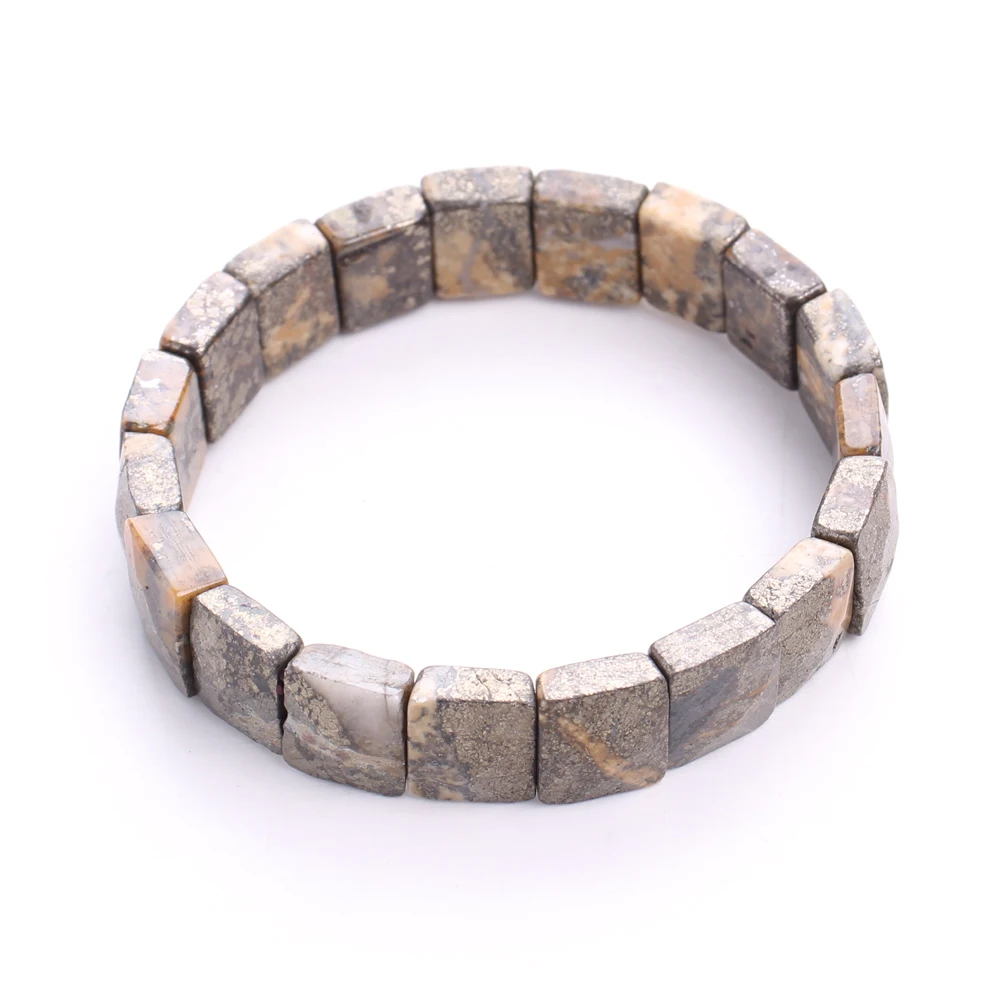 Armband mit Natursteinperlen – Rechteckig – Bild 10