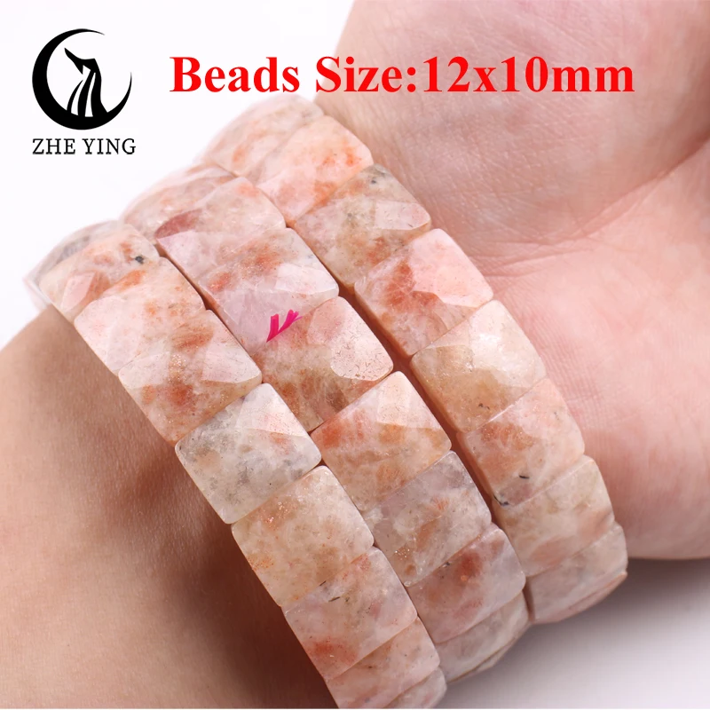 Armband mit Natursteinperlen – Rechteckig – Bild 5