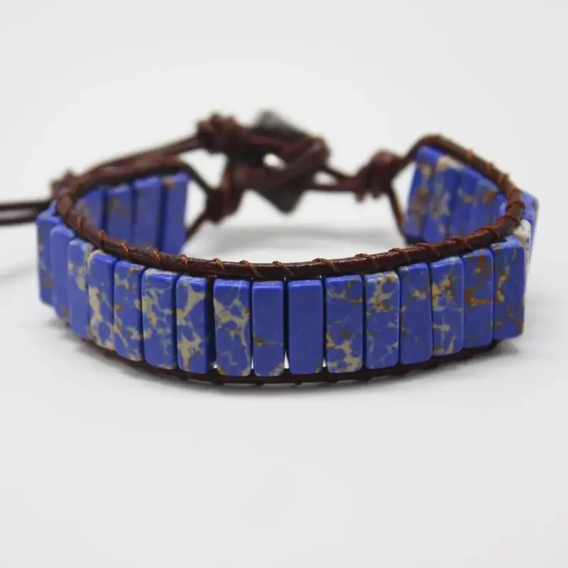 Vintage Ethno Armband – Blaues Naturstein & Lederarmband | Tibet Gypsy Style – Bild 15