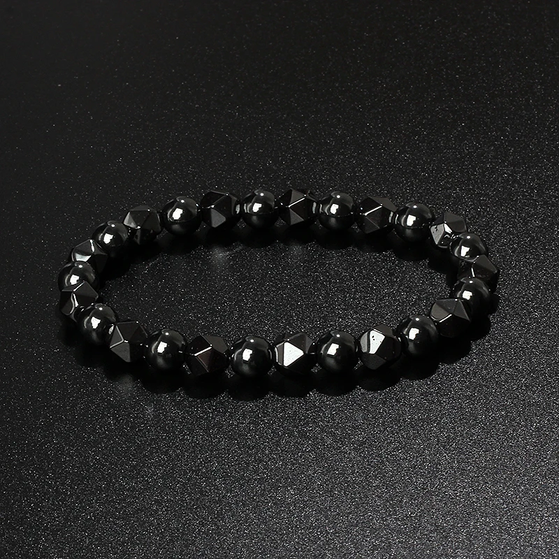 Natural Tiger Eye & Facettiertes Hämatit Armband – Bild 10