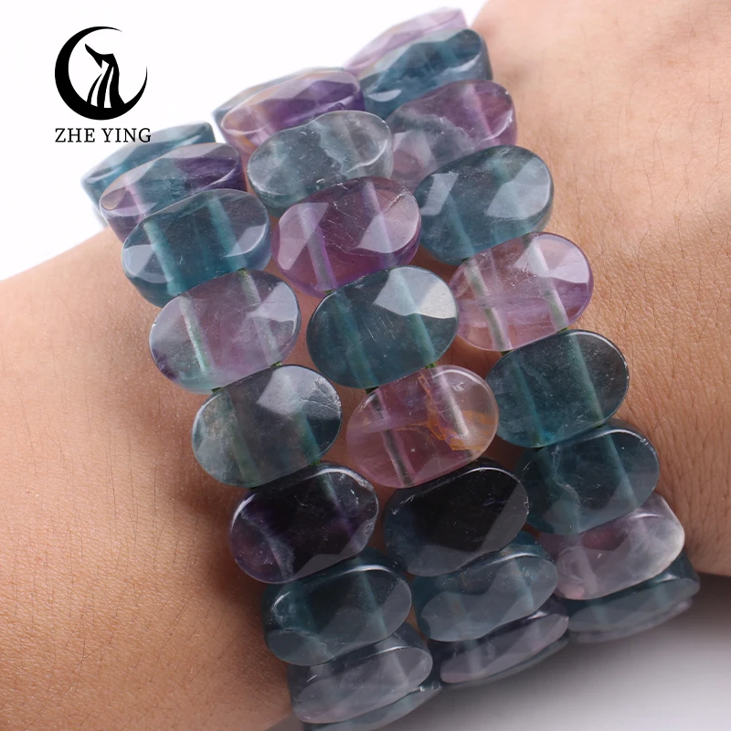 Armband mit Natursteinperlen – Rechteckig – Bild 22