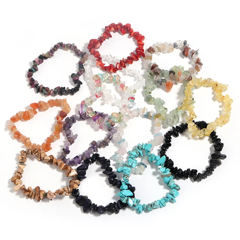 Kristall-Armband – Naturstein Splitter Armband aus Bergkristall, Quarz & Heilsteinen – Bild 2