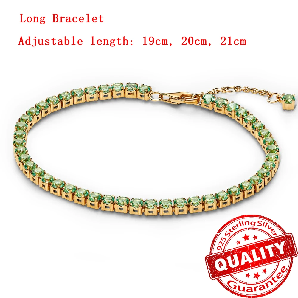 925 Sterling Silber Tennisarmband – Gelb & Blau, Funkelndes Pavé-Design mit Perlenoptik – Bild 5