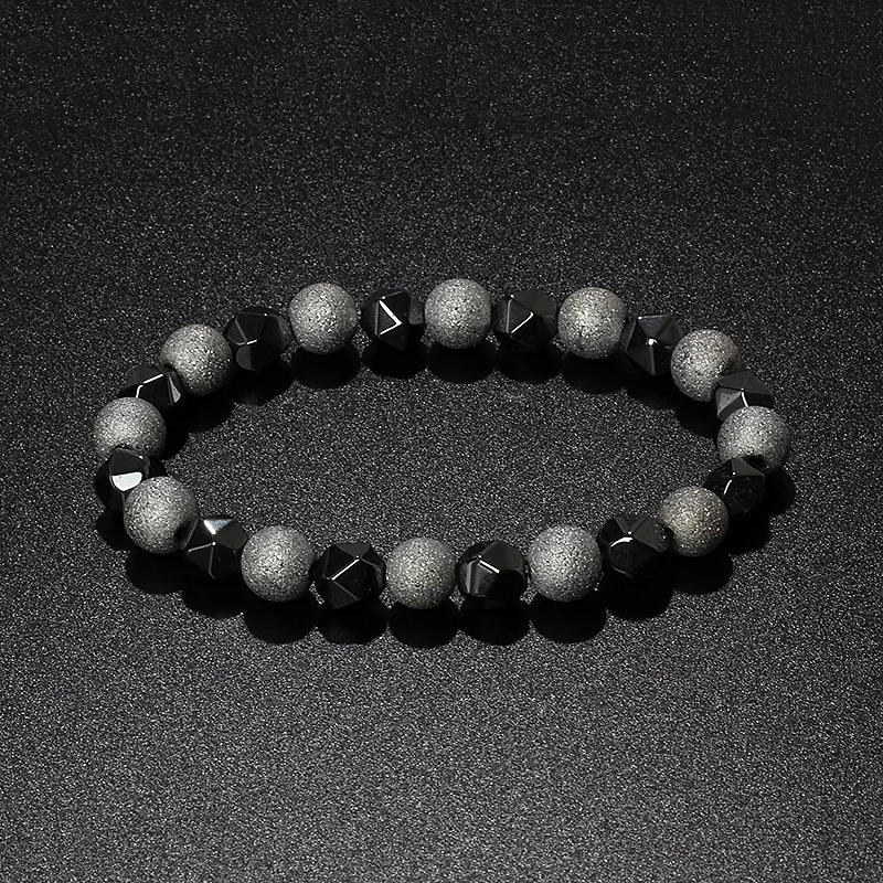 Natural Tiger Eye & Facettiertes Hämatit Armband – Bild 17