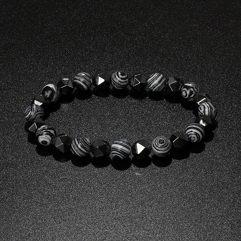 Natural Tiger Eye & Facettiertes Hämatit Armband – Bild 38