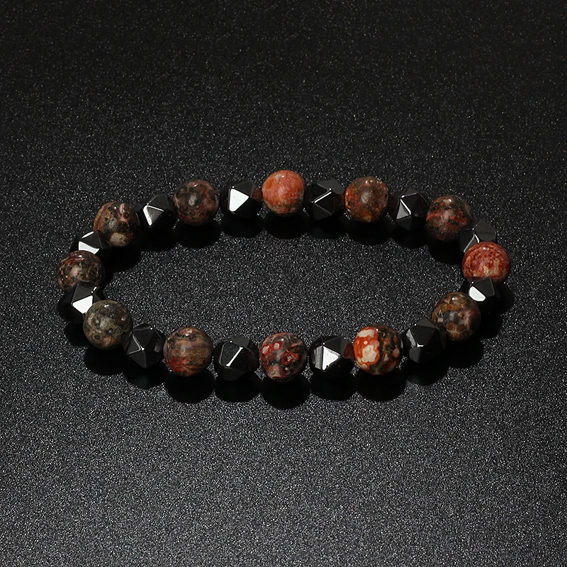 Natural Tiger Eye & Facettiertes Hämatit Armband – Bild 46