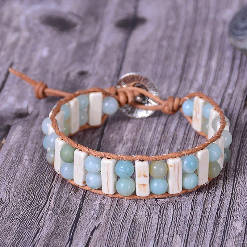 Vintage Ethno Armband – Blaues Naturstein & Lederarmband | Tibet Gypsy Style – Bild 26