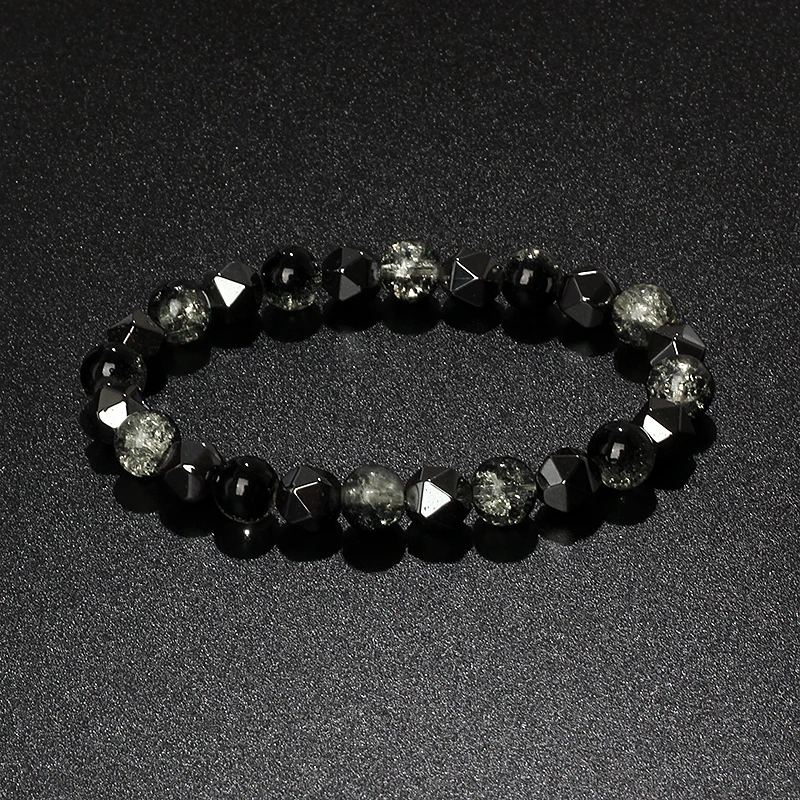 Natural Tiger Eye & Facettiertes Hämatit Armband – Bild 25