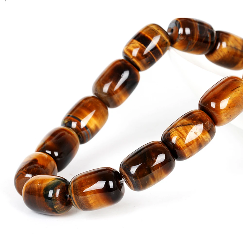 Tigerauge Armband – Oval geschliffene Natursteinperlen – Bild 5