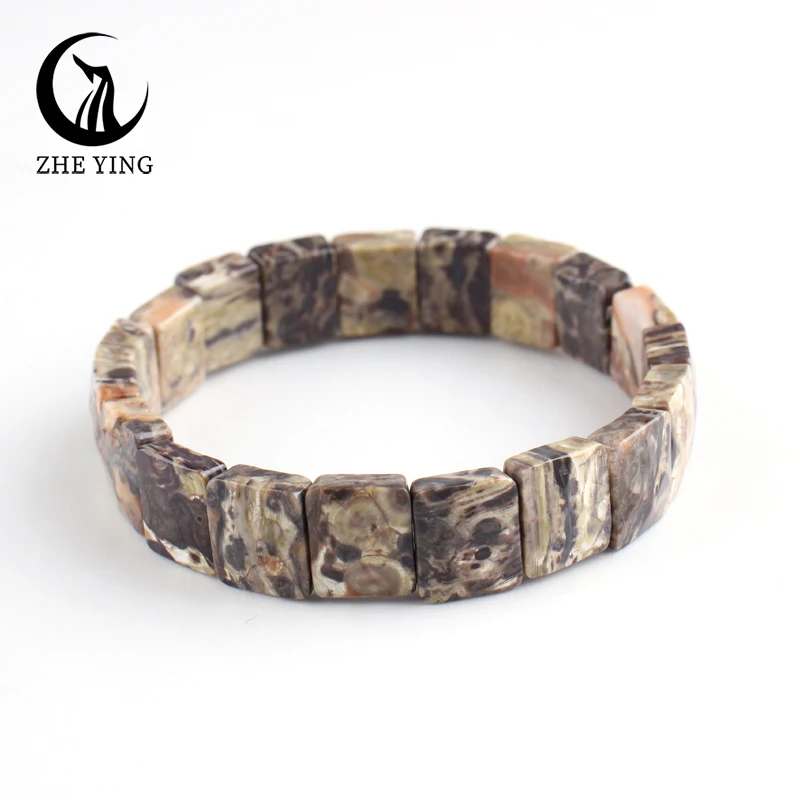 Armband mit Natursteinperlen – Rechteckig – Bild 7