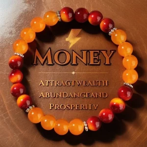 Orange Energy Bracelet – Natursteinimitat Armband mit 8mm Perlen