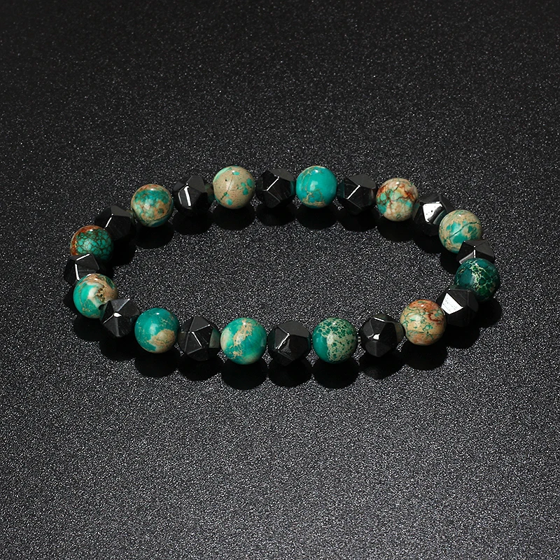 Natural Tiger Eye & Facettiertes Hämatit Armband – Bild 44