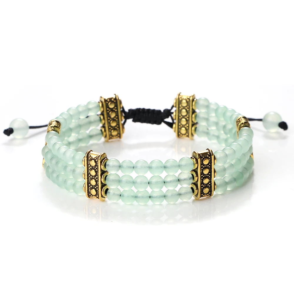 Geflochtenes Natursteinarmband – 4mm Perlen mit Lavastein & Malachit – Bild 7