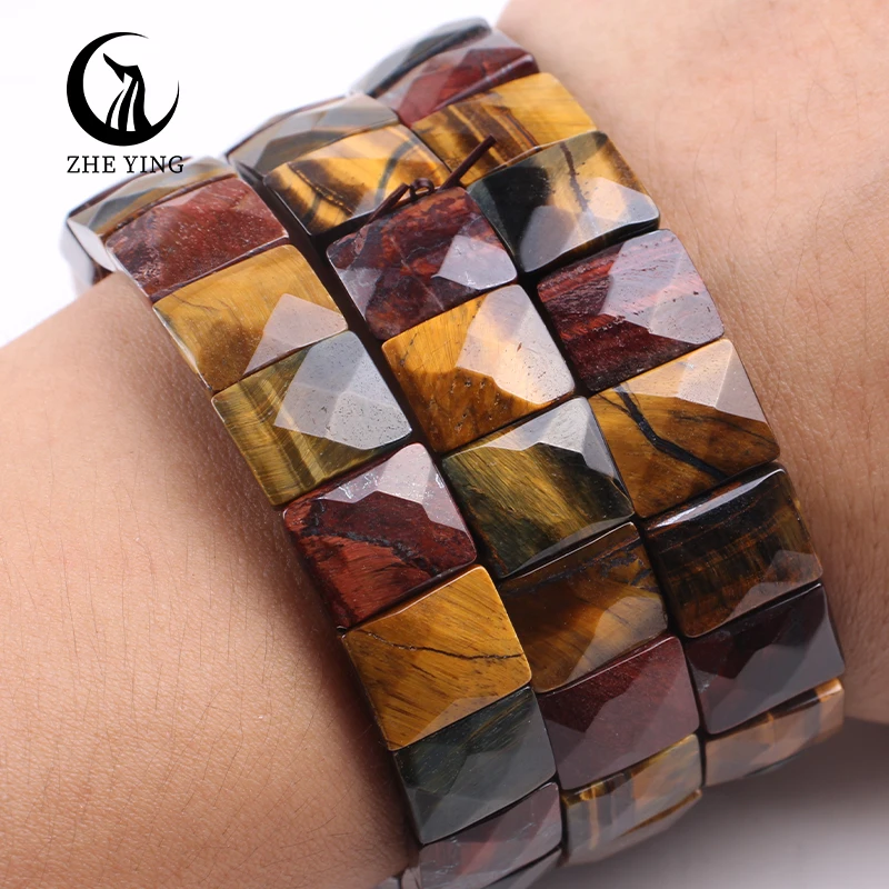 Armband mit Natursteinperlen – Rechteckig – Bild 13