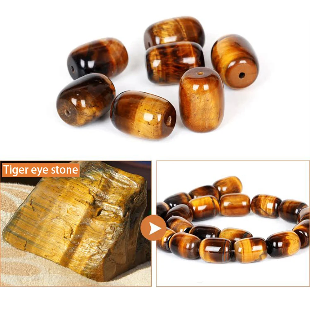 Tigerauge Armband – Oval geschliffene Natursteinperlen – Bild 2