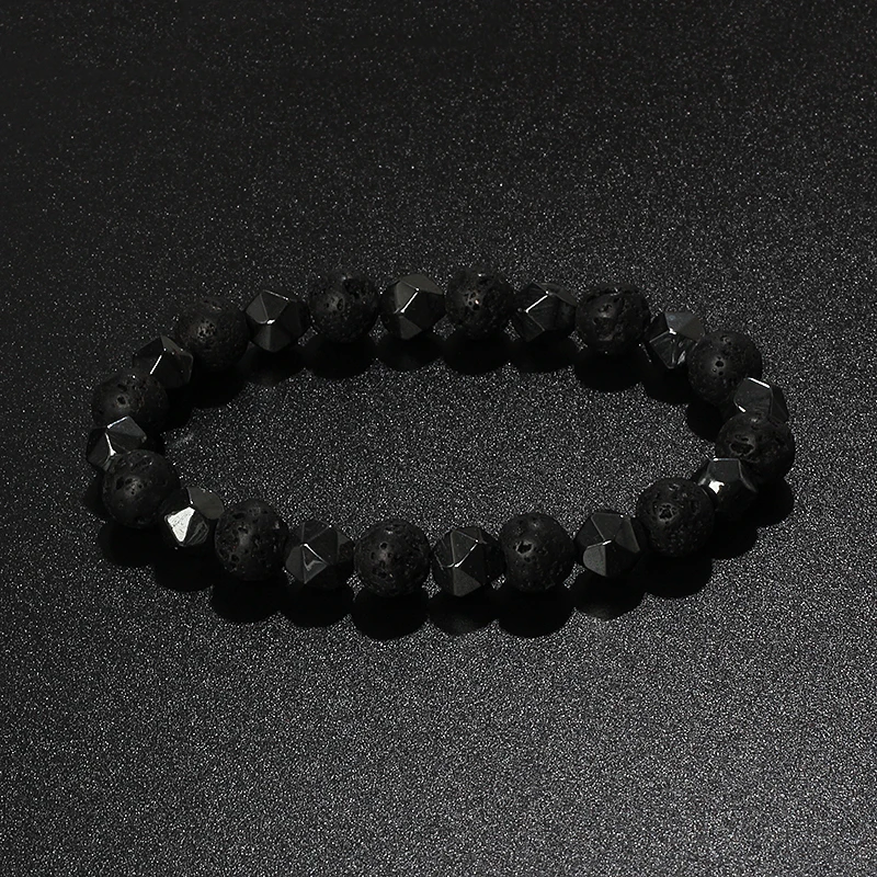 Natural Tiger Eye & Facettiertes Hämatit Armband – Bild 42