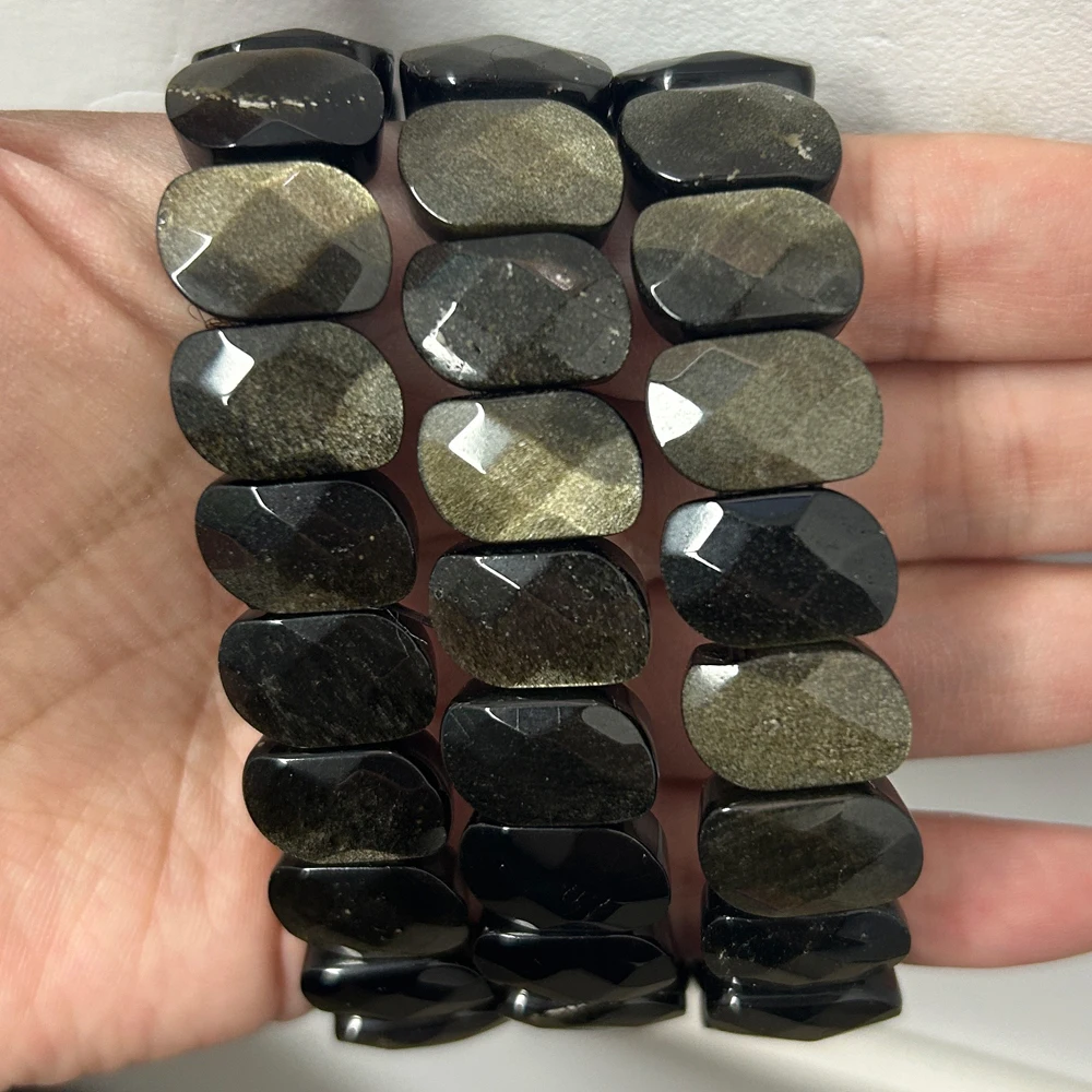 Armband mit Natursteinperlen – Rechteckig – Bild 15