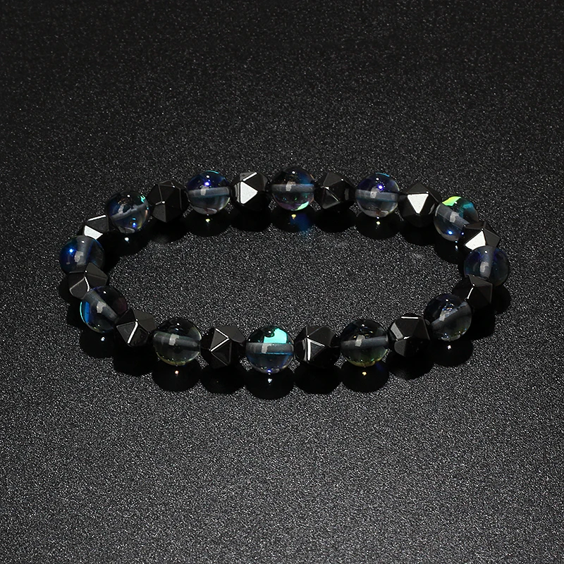 Natural Tiger Eye & Facettiertes Hämatit Armband – Bild 36