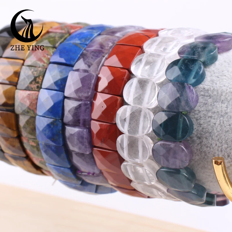 Armband mit Natursteinperlen – Rechteckig – Bild 4