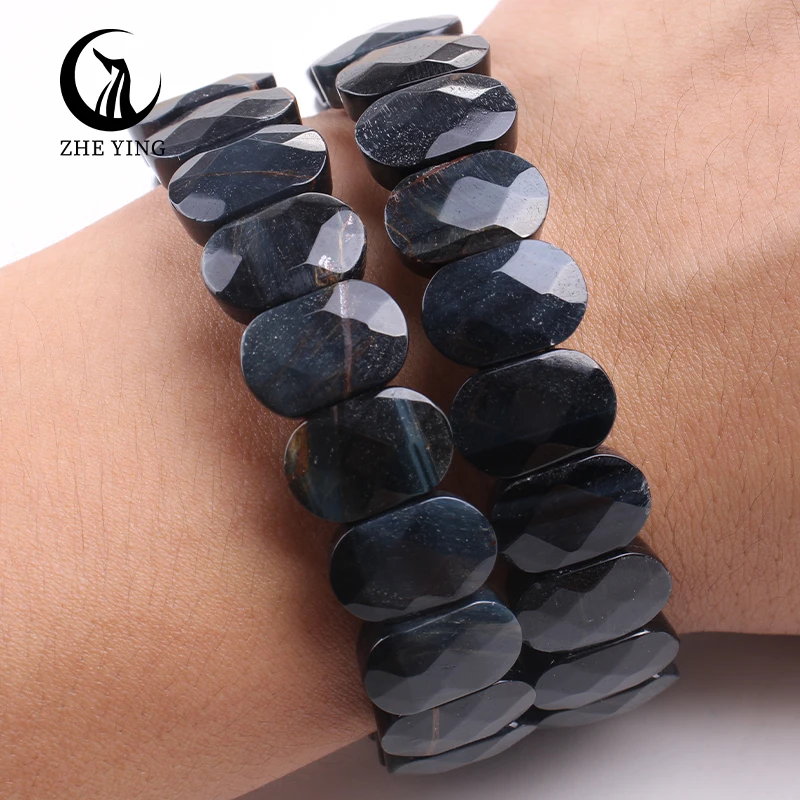 Armband mit Natursteinperlen – Rechteckig – Bild 18