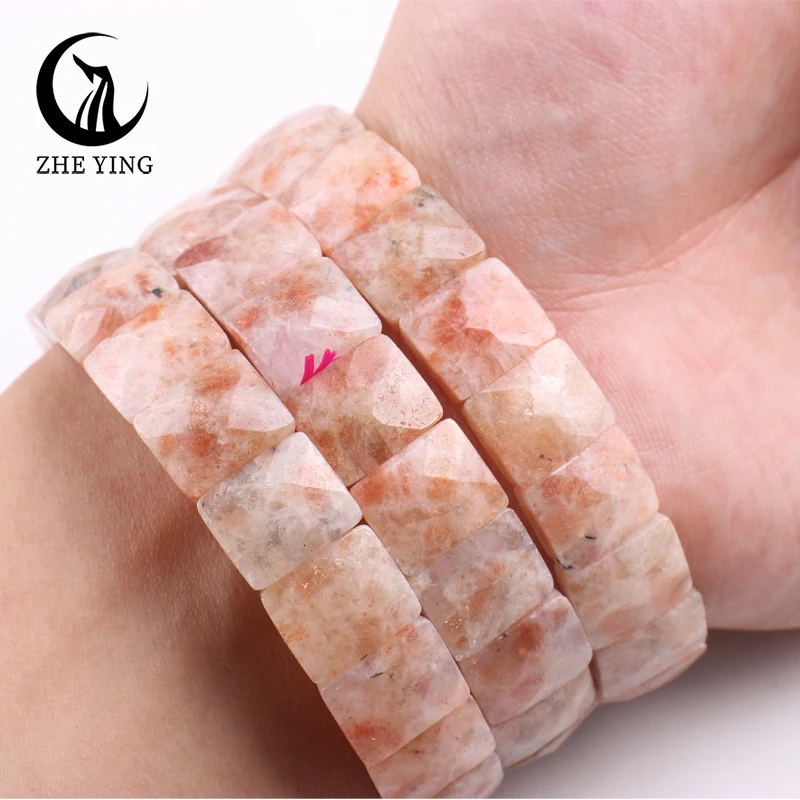 Armband mit Natursteinperlen – Rechteckig – Bild 29