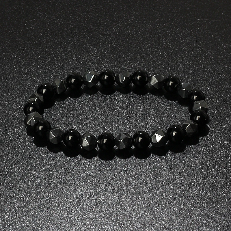 Natural Tiger Eye & Facettiertes Hämatit Armband – Bild 15