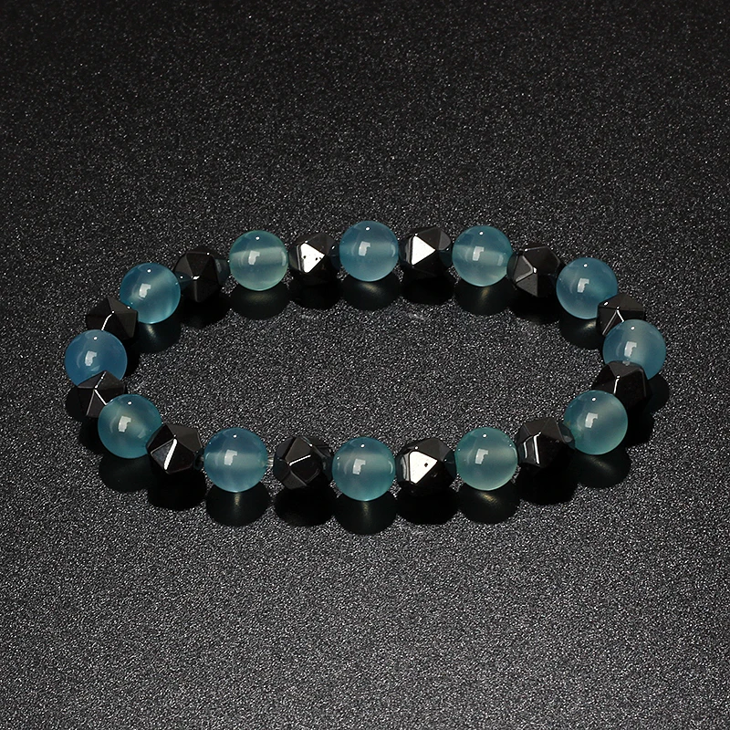 Natural Tiger Eye & Facettiertes Hämatit Armband – Bild 31