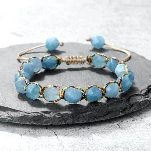 Boho-Armband – 8mm Tigerauge & Achat | Handgefertigtes, verstellbares Makramee-Armband