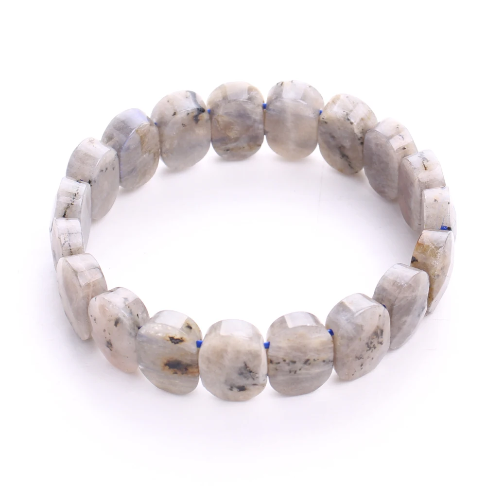 Armband mit Natursteinperlen – Rechteckig – Bild 12