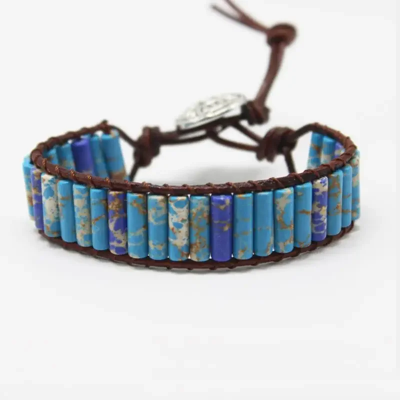 Vintage Ethno Armband – Blaues Naturstein & Lederarmband | Tibet Gypsy Style – Bild 16