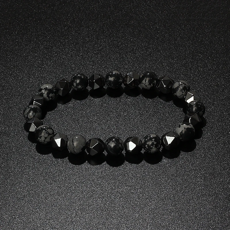 Natural Tiger Eye & Facettiertes Hämatit Armband – Bild 33