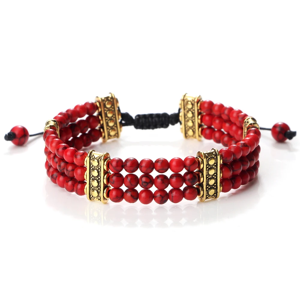 Geflochtenes Natursteinarmband – 4mm Perlen mit Lavastein & Malachit – Bild 17