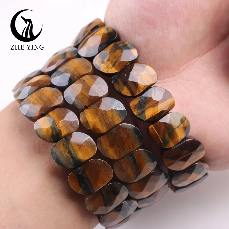 Armband mit Natursteinperlen – Rechteckig – Bild 14