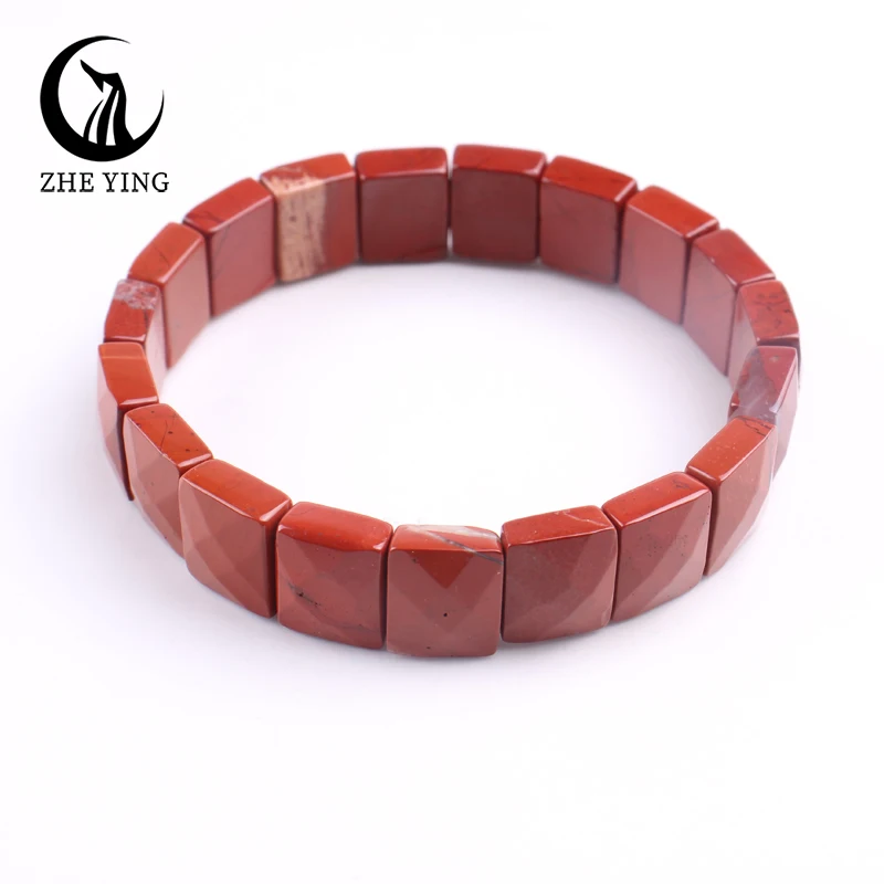 Armband mit Natursteinperlen – Rechteckig – Bild 27