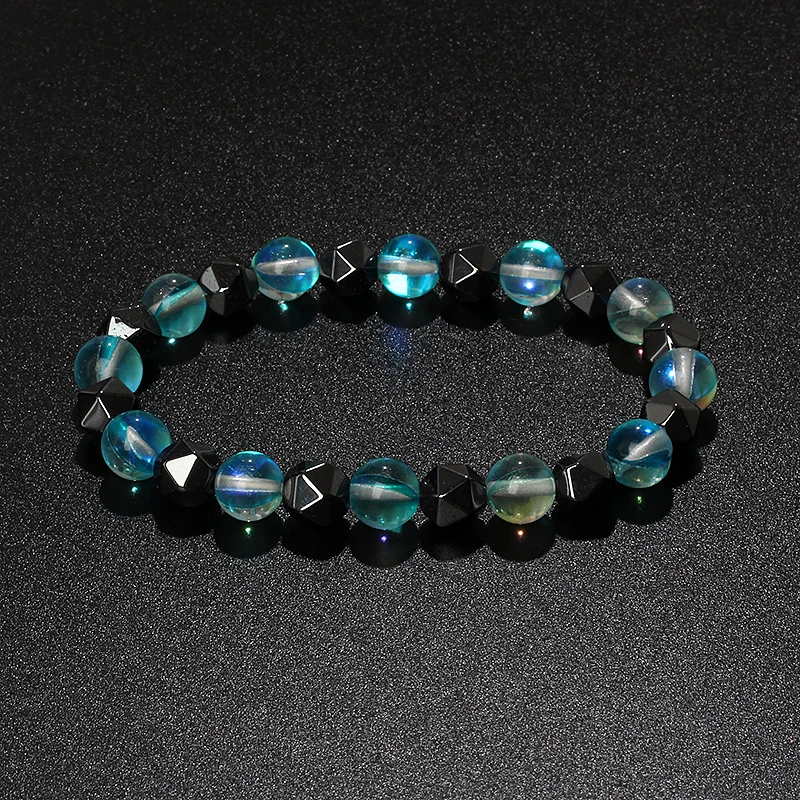 Natural Tiger Eye & Facettiertes Hämatit Armband – Bild 9