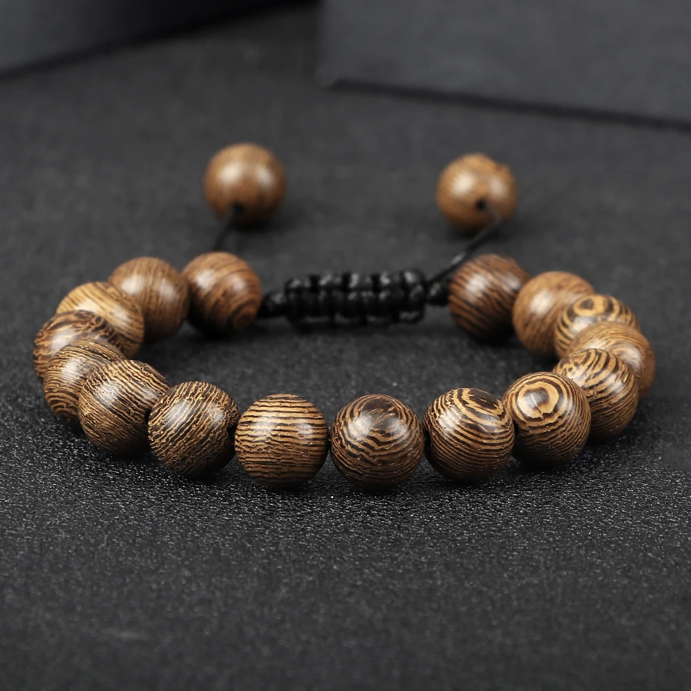 Naturholzarmband – 6/8/10/12 mm Perlen | Tibetischer Buddha Rosenkranz & Yoga Schmuck Unisex – Bild 4