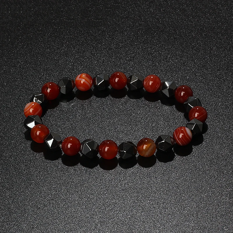 Natural Tiger Eye & Facettiertes Hämatit Armband – Bild 11