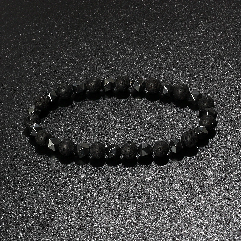 Natural Tiger Eye & Facettiertes Hämatit Armband – Bild 4